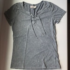 Gray Hollister Laced up top